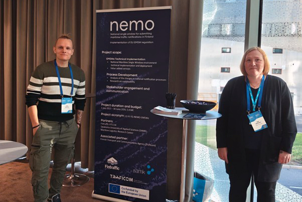 Wili Helenius and Kati Renholm work as researchers at the Maritime Logistics Research Center at SAMK.